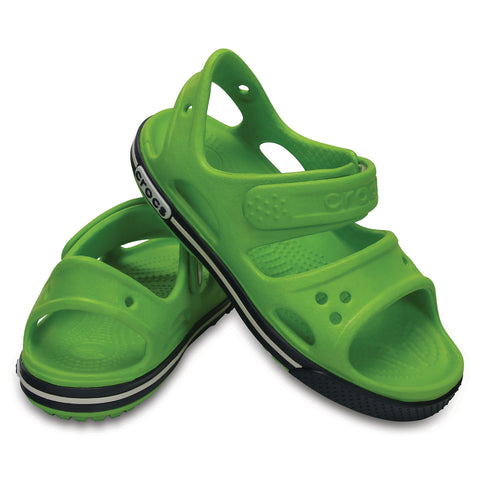 SALE - Crocs KIDS Crocband II Sandal - Volt Green/ Navy - 14854-334