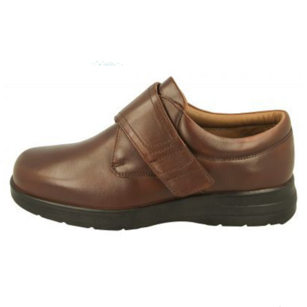 EasyB -  Benny - Men's Brown Leather Shoe - Velcro Fastening