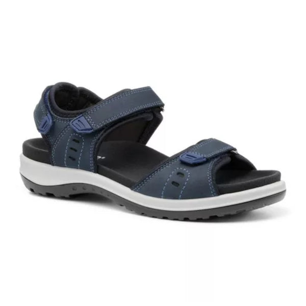 HOTTER WALK II Navy Nubuck Velcro Comfort Walking Sandal -Extra Wide EEE Fit