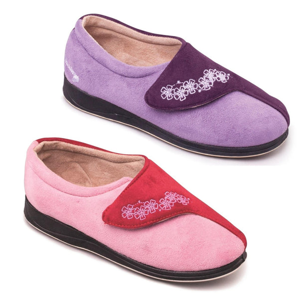 PADDERS HUG Ladies Slippers - Purple Combi & Navy Combi