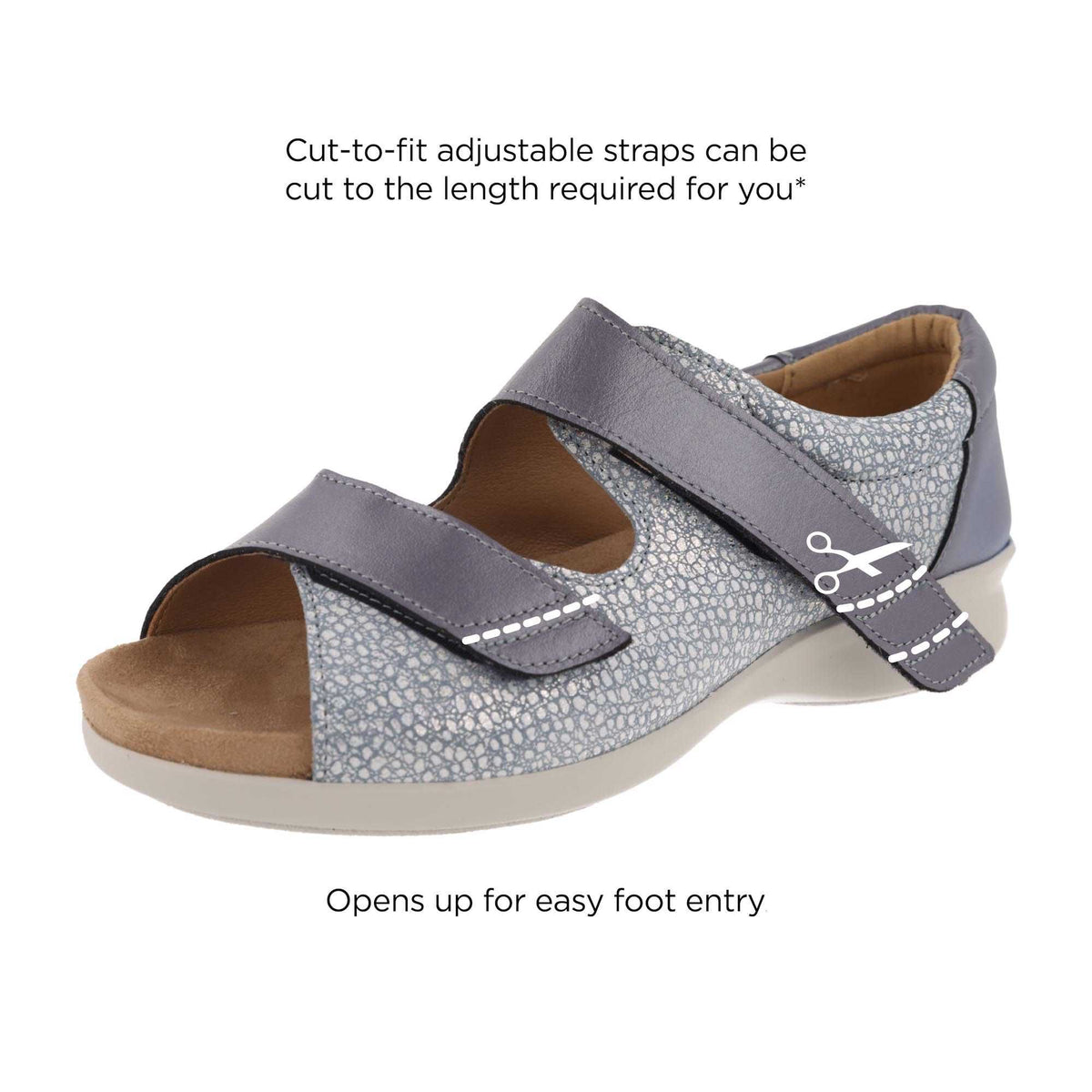 EasyB BUGLE Sandal Sky Blue Multi Leather 2E-4E Fit Ladies
