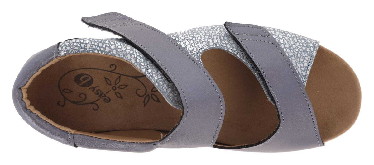 EasyB BUGLE Sandal Sky Blue Multi Leather 2E-4E Fit Ladies
