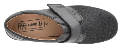 EasyB PETULA Ladies Black Leather / Stretch 2E-4E Fit Ladies