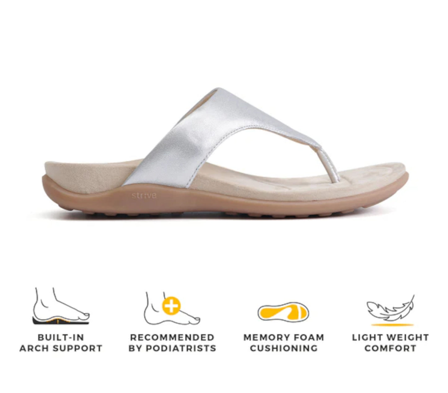 STRIVE ANTIBES Ladies Sandal Black & Silver