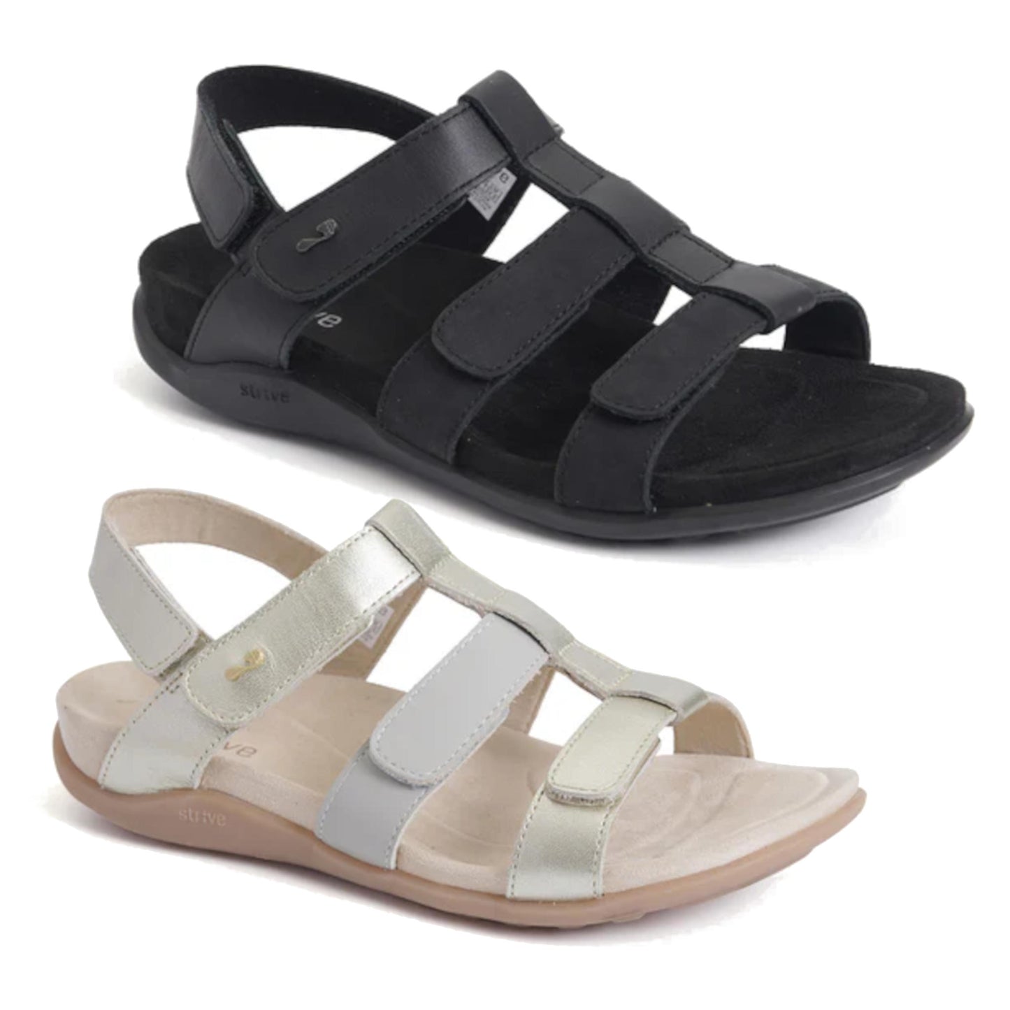STRIVE CASSIS Ladies Sandal - Black & Gold