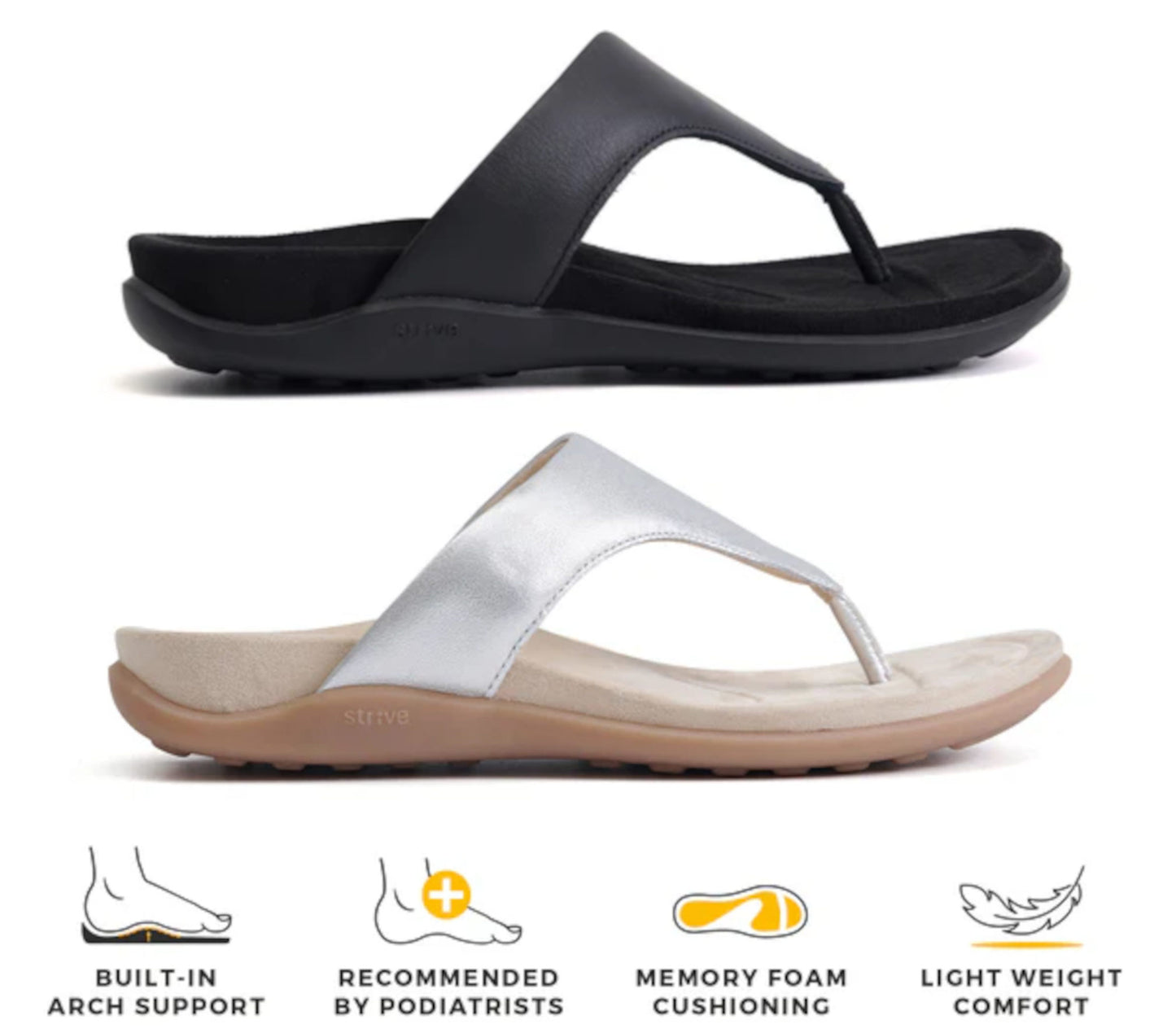 STRIVE ANTIBES Ladies Sandal Black & Silver