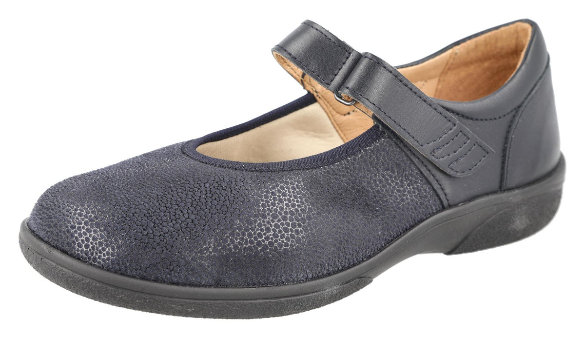 EasyB TANSY Blue Leather / Stretch 2E-4E Fit Ladies