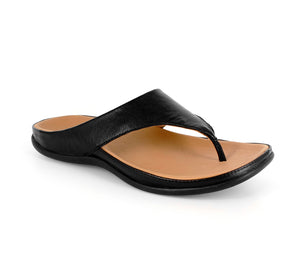 STRIVE MAUI Toe Post Sandal with Arch Support - Black