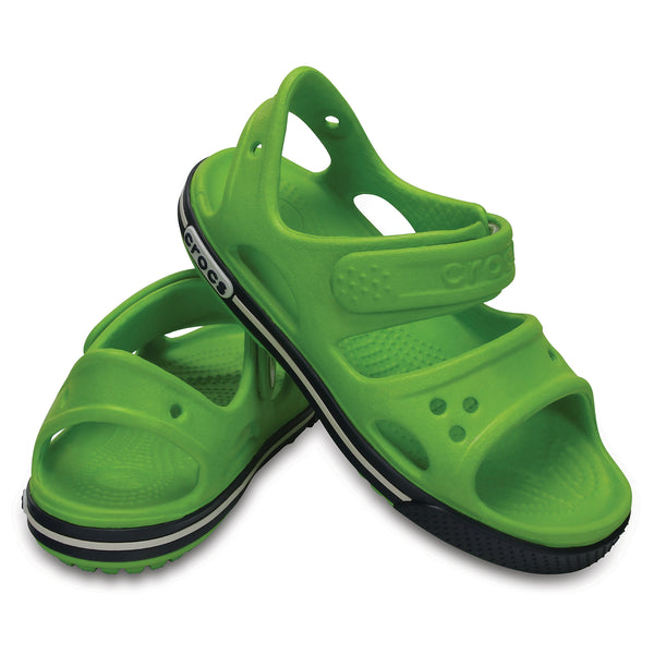 SALE - Crocs KIDS Crocband II Sandal - Volt Green/ Navy - 14854-334