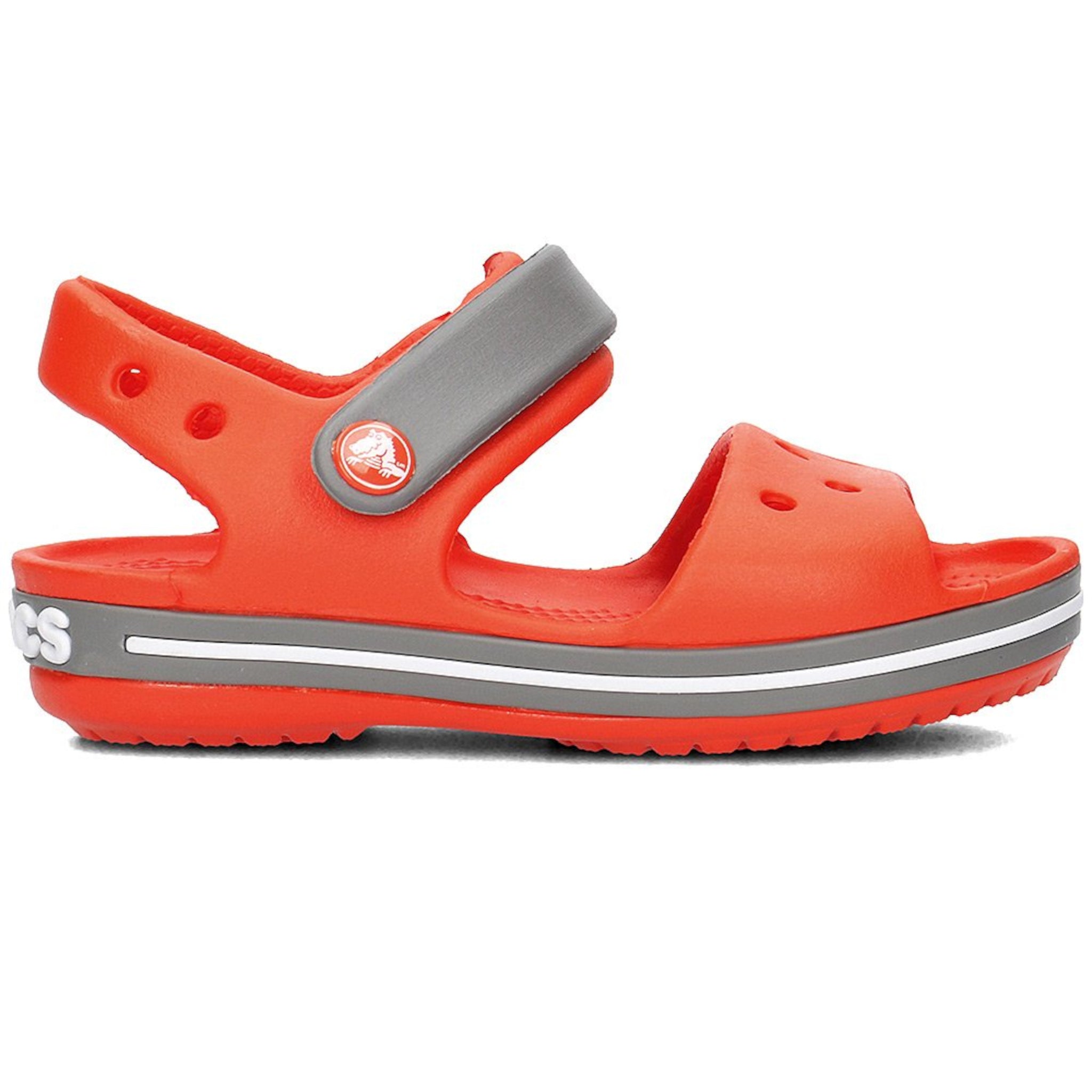 SALE - Crocs KIDS Crocband Sandal - Tangerine/ Smoke - 12856-818