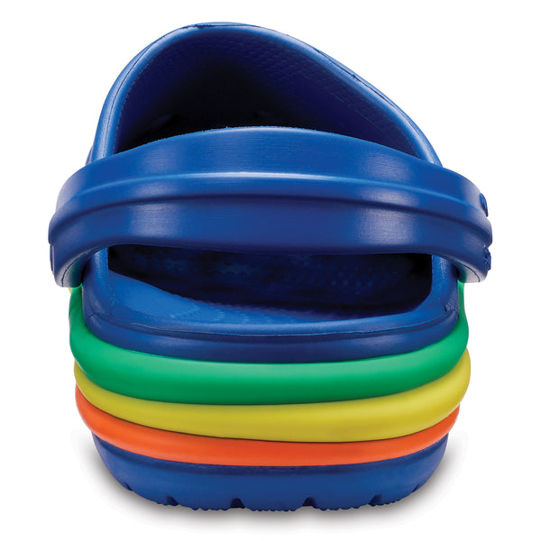 SALE - Crocs KIDS Rainbow Band Clog - Blue Jean - 205205-4GX