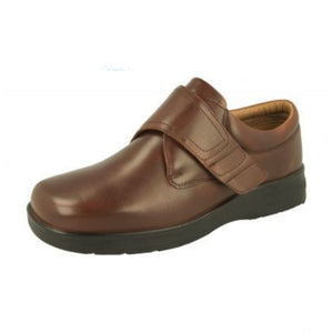 EasyB -  Benny - Men's Brown Leather Shoe - Velcro Fastening