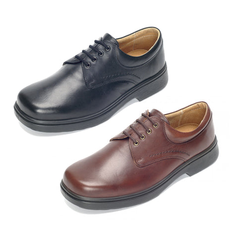 EasyB Men's SHANNON - 4E Deep Leather LaceUp Shoe