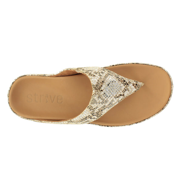STRIVE MAUI Toe Post Sandal with Arch Support - Snake Glamour